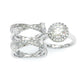 Jorrio handmade round cut  diamond wedding ring sterling silver bridal set