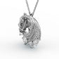 Jorrio Handmade Classic Horse Sterling Silver Diamond Necklace