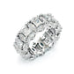 Jorrio handmade princess cut sterling silver wedding band anniversary ring