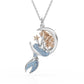 Jorrio Handmade Sapphire Mermaid Sterling Silver Diamond Necklace