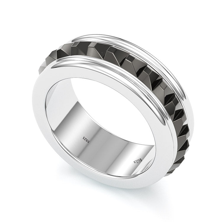 Jorrio classic sterling silver simple style wedding ring men's band
