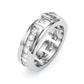Jorrio princess cut diamond sterling silver wedding band