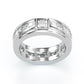 Jorrio princess cut diamond sterling silver wedding band