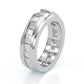 Jorrio princess cut diamond sterling silver wedding band