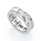 Jorrio princess cut diamond sterling silver wedding band