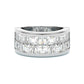 Jorrio sterling silver radiant & emerald cut men's wedding bands
