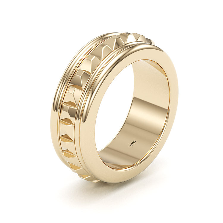 Jorrio classic gold plated sterling silver simple style wedding ring men's band