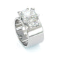 Jorrio three stone radiant cut diamond wedding sterling silver wedding ring