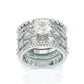 Jorrio handmade classic 5 pieces round cut cubic zirconia wedding ring bridal set