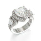 Jorrio Heart Cut Created Diamond Sterling Silver Wedding Ring Engagement Ring Vintage Ring