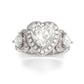 Jorrio Heart Cut Created Diamond Sterling Silver Wedding Ring Engagement Ring Vintage Ring