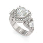 Jorrio Heart Cut Created Diamond Sterling Silver Wedding Ring Engagement Ring Vintage Ring