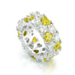 Jorrio Heart Cut Sterling Silver Wedding Ring Eternity Women's Band