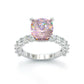 Jorrio handmade created diamond cushion cut sterling silver engagement ring