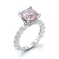 Jorrio handmade created diamond cushion cut sterling silver engagement ring
