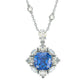 Jorrio Handmade Cushion Cut Sapphire Sterling Silver Necklace