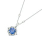 Jorrio Handmade Cushion Cut Sapphire Sterling Silver Necklace