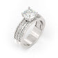 Jorrio Round cut Wide Band Diamond wedding Sterling Silver wedding ring