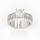 Jorrio Round cut Wide Band Diamond wedding Sterling Silver wedding ring