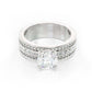 Jorrio Round cut Wide Band Diamond wedding Sterling Silver wedding ring
