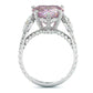 Jorrio handmade vintage heart cut three stone created diamond sterling silver wedding ring