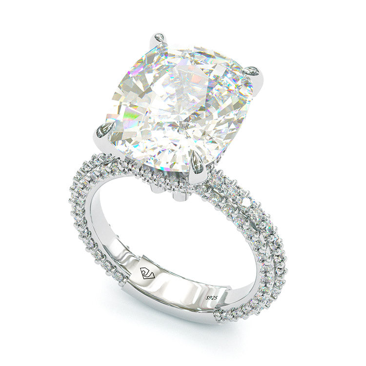 Jarrio Rings Jorrio classic handmade cushion cut created diamond sterling silver we ...