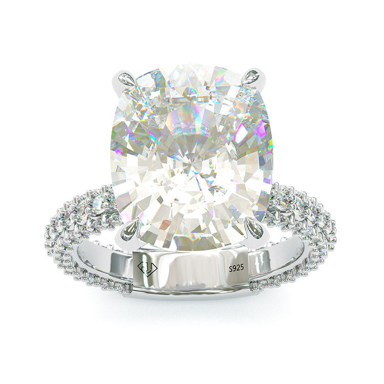 Jarrio Rings Jorrio classic handmade cushion cut created diamond sterling silver we ...