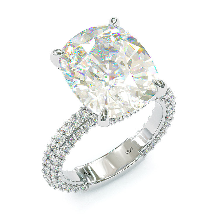 Jarrio Rings Jorrio classic handmade cushion cut created diamond sterling silver we ...