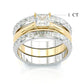 Jorrio princess cut Moissanite two tone anniversary ring wedding ring bridal set