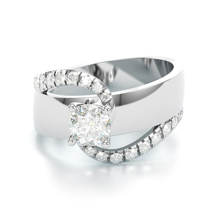 Jorrio handmade round cut Moissanite handmade classic anniversary ring wedding ring
