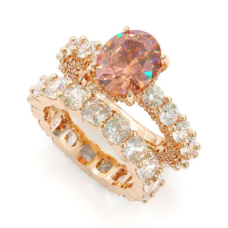 Jarrio Rings Jorrio handmade oval cut vintage Champagne sterling silver wedding rin ...