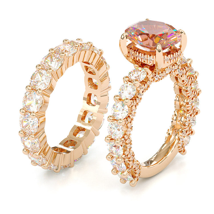 Jarrio Rings Jorrio handmade oval cut vintage Champagne sterling silver wedding rin ...