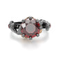 Jorrio handmade round cut ruby diamond with gold pumpkin Halloween ring