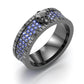 Jorrio handmade black skull with sapphire diamond Halloween band