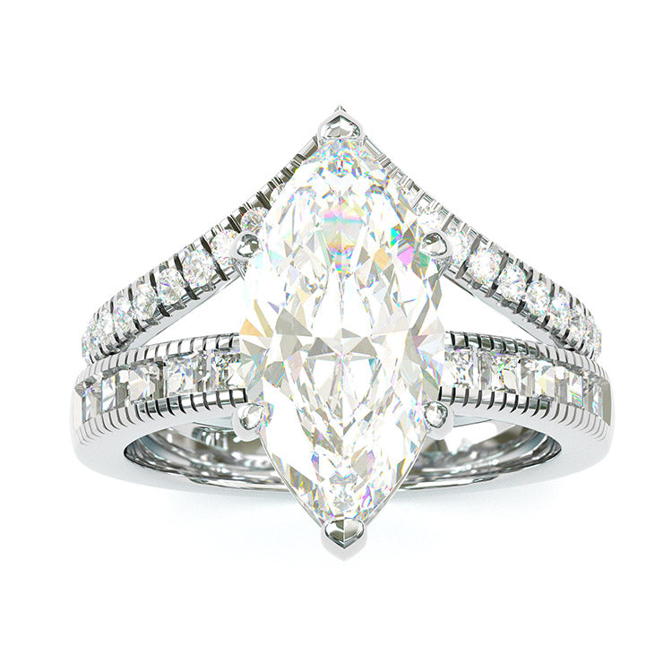 Jorrio handmade marquise cut sterling silver vintage wedding ring  engagement ring