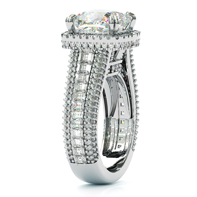 Jarrio Rings Jorrio handmade cushion cut halo sterling silver wedding ring engageme ...