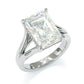 Jorrio handmade radiant cut created diamond vintage wedding ring sterling silver engagement ring