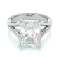 Jorrio handmade radiant cut created diamond vintage wedding ring sterling silver engagement ring