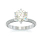 Jorrio handmade round cut Moissanite sterling silver diamond ring engagement ring