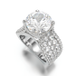Jorrio round cut created diamond sterling silver engagement ring
