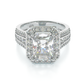 Jorrio handmade created diamond radiant cut wedding ring engagement ring