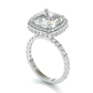 Jorrio handmade classic 3 pieces cushion cut sterling silver bridal set wedding ring
