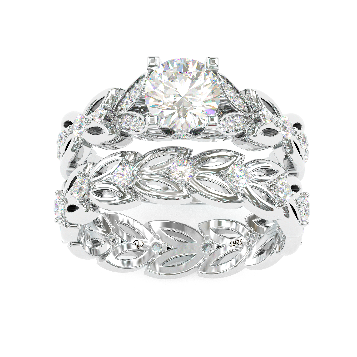 Jarrio Rings Jorrio handmade created diamond round cut butterfly wedding ring brida ...