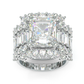 Jorrio handmade diamond vintage radiant cut wedding ring 3pcs bridal set