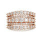 Jorrio handmade round cut gold plated women's band anniversary ring wedding ring
