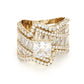Jorrio handmade vintage princess cut anniversary ring wedding ring gold bridal set