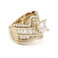 Jorrio handmade vintage princess cut anniversary ring wedding ring gold bridal set