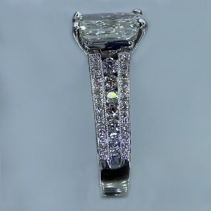 Jarrio Rings Jorrio handmade radiant cut vintage sterling silver wedding ring engag ...
